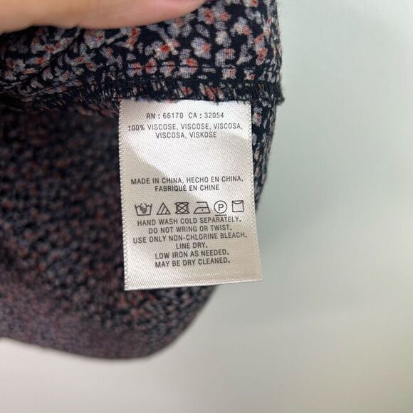 Maeve Anthropologie Multicolor Bella Choker Ditsy Floral Boho Blouse Large - Picture 5 of 11